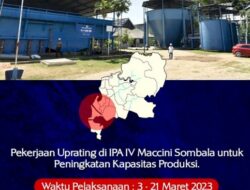 PDAM Makassar Uprating di IPA IV Maccini Sombala untuk Tingkatkan Kapasitas Produksi Air
