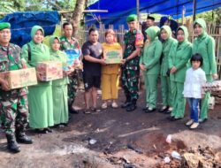 Peduli Warga yang Kena Musibah, Danramil 1409-03/Btm Salurkan Bantuan