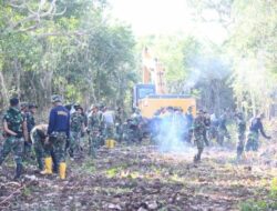 Hujan Tak Surutkan Semangat Satgas TMMD Kodim Bulukumba