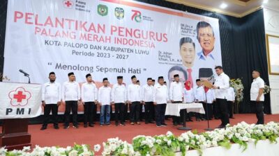 Adnan Lantik Ketua PMI Palopo dan Luwu Periode 2023-2027, Ini Harapannya
