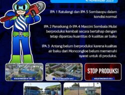 PDAM Makassar Sebut Sejumlah IPA Mulai Berproduksi Kembali