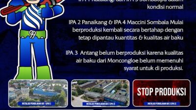 PDAM Makassar Sebut Sejumlah IPA Mulai Berproduksi Kembali