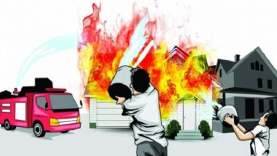 Rumah Dua Lantai di Gowa Hangus Terbakar