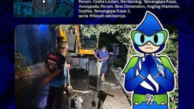 Pipa di Inspeksi Kanal Bocor, PDAM Makassar Pastikan Perbaikan Dalam 1×24 Jam