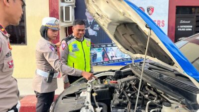 Kesiapan Operasi Mantap Brata, Kasatlantas Polres Gowa Cek Kendaraan Dinas