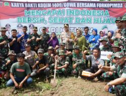 Kasdam XIV/Hsn Tinjau Aksi Kodim 1409/Gowa Lestarikan Lingkungan dengan Pembersihan dan Tanam Pohon