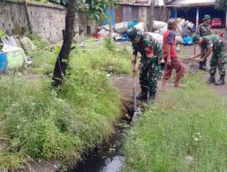 Jelang Idul Fitri, Personil Koramil 1408-09/TML Tetap Karya bakti, Sasar Selokan Mallengkeri