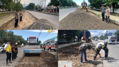 Jelang Pembukaan MTQ Ke XXXIII, Pj. Bupati Takalar Pantau Pengaspalan Bahu Jalan Poros Takalar