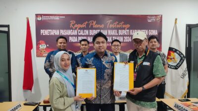 KPU Gowa Tetapkan Hati Damai dan Aurama’ Penuhi Syarat “Tarung” di Pilkada Gowa