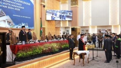 Unsur Pimpinan DPRD Kota Makassar Dilantik Dalam Paripurna Istimewa