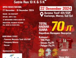Yonif 431/SSP Kariango Gelar Lomba Lari Bertajuk Run Like Paratroop, Berhadiah Total Rp70 Juta