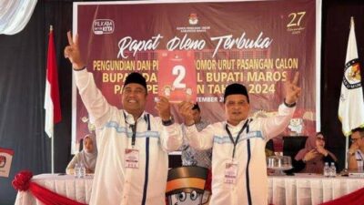 Sah! Chaidir-Moetazim Ditetapkan Jadi Bupati-Wabup Maros Terpilih