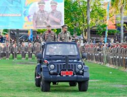Cek Pasukan Apel Satpol PP di Wajo, Gubernur Naik Mobil Listrik Jipand Buatan Siswa SMKN 2 Pangkep