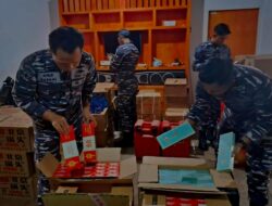 Diwarnai Aksi Kejar, TNI AL Lumpuhkan Penyelundupan Rokok dan Miras Ilegal Senilai 1,5 Miliar