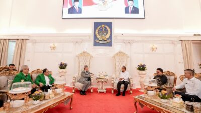 Gubernur Sulsel Andi Sudirman Sulaiman menerima dubes Palestina (ist)