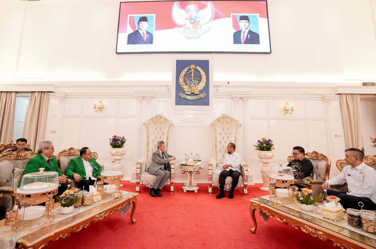 Gubernur Sulsel Andi Sudirman Sulaiman menerima dubes Palestina (ist)