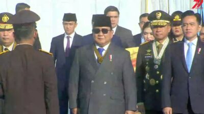 Prabowo-Gibran Hadiri HUT ke-79 Bhayangkara di Silang Monas