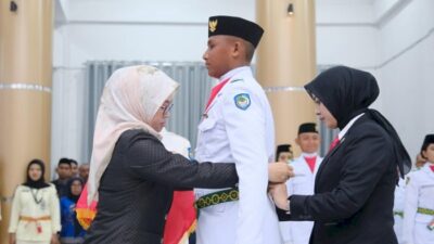 Bupati Husniah Kukuhkan 70 Anggota Paskibraka Gowa, Ini Harapannya