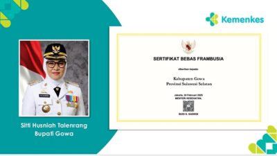 Kabupaten Gowa Raih Sertifikat Bebas Frambusia dari Kemenkes