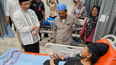 Menag Nasaruddin Umar Sambangi RS PMI dan RSUD Bogor, Jenguk Korban Bangunan Majelis Taklim yang Ambruk