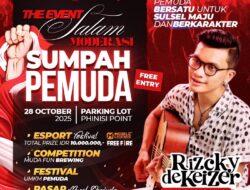 “The Event Salam Moderasi Sumpah Pemuda” Digelar di PIPO Makassar, Tampilkan Rizcky de Keizer