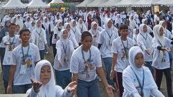 Awali OlympicAD VIII Makassar, Ribuan Pelajar Muhammadiyah Senam Kolosal di Unismuh