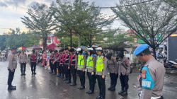 Polres Gowa Terjunkan Personel Amankan Pemberangkatan JCH Kloter 9 dari Masjid Agung Syekh Yusuf