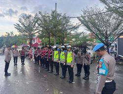 Polres Gowa Terjunkan Personel Amankan Pemberangkatan JCH Kloter 9 dari Masjid Agung Syekh Yusuf