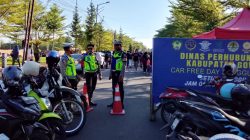 Berikan Pelayanan Prima dan Jaga Kamseltibcarlantas, Satlantas Polres Gowa Kawal CFD di Sungguminasa