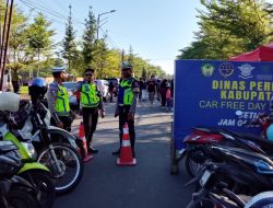 Berikan Pelayanan Prima dan Jaga Kamseltibcarlantas, Satlantas Polres Gowa Kawal CFD di Sungguminasa