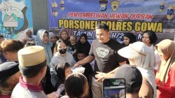 Polres Gowa Sembelih 18 Ekor Sapi di Hari Raya Idul Adha