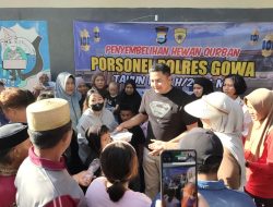Polres Gowa Sembelih 18 Ekor Sapi di Hari Raya Idul Adha