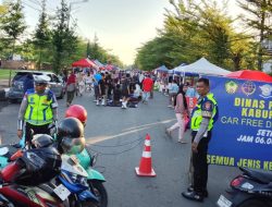 Wujud Pelayanan Prima, Satlantas Polres Gowa Amankan Aktivitas CFD Minggu Pagi