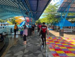 Jaga Kenyamanan Pengunjung, Turjawali 1 Sat Samapta Polres Gowa Patroli di Dewi Sri Waterpark