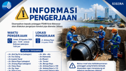 Distribusi Air PDAM Terganggu Hingga Besok, Ini Wilayah Terdampak Pekerjaan Pipa Antang Raya