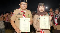 Wabup Gowa dan Ketua TP PKK Terima Lencana di Jambore Nasional, Dinilai Berkontribusi Memajukan Pramuka