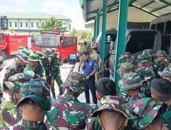 Libatkan Damkar Bone, Puluhan Prajurit Yonarmed 21/Kawali Digembleng Kemampuan Taktis Jinakkan Api 