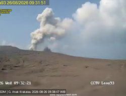 Dentuman Keras Guncang Banten Dini Hari, CCTV Gunung Anak Krakatau Dilaporkan Rusak Terkena Lava