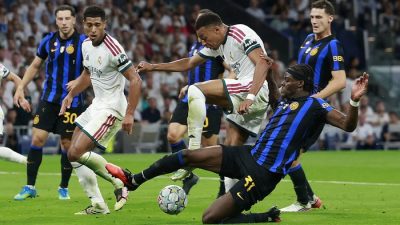 Real Madrid Bantai Inter Milan 2-1 di Bernabeu: Mbappe dan Valverde Cetak Gol, Courtois Tampil Heroik!