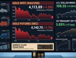Emas dan Logam Mulia Ambruk Berjamaah, Pasar Waspada Suku Bunga The Fed